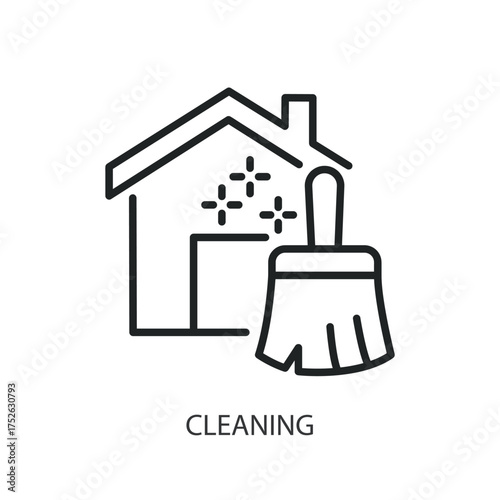 Cleaning thin line vector icons.
