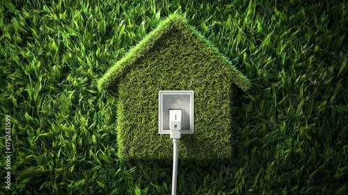 Eco-friendly house symbolizing renewable energy.