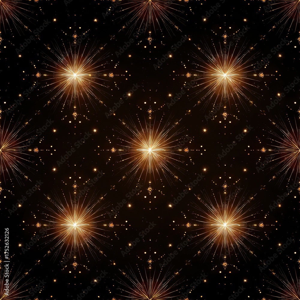 Naklejka premium Abstract Burst Pattern with Glowing Stars and Radiant Light Effects