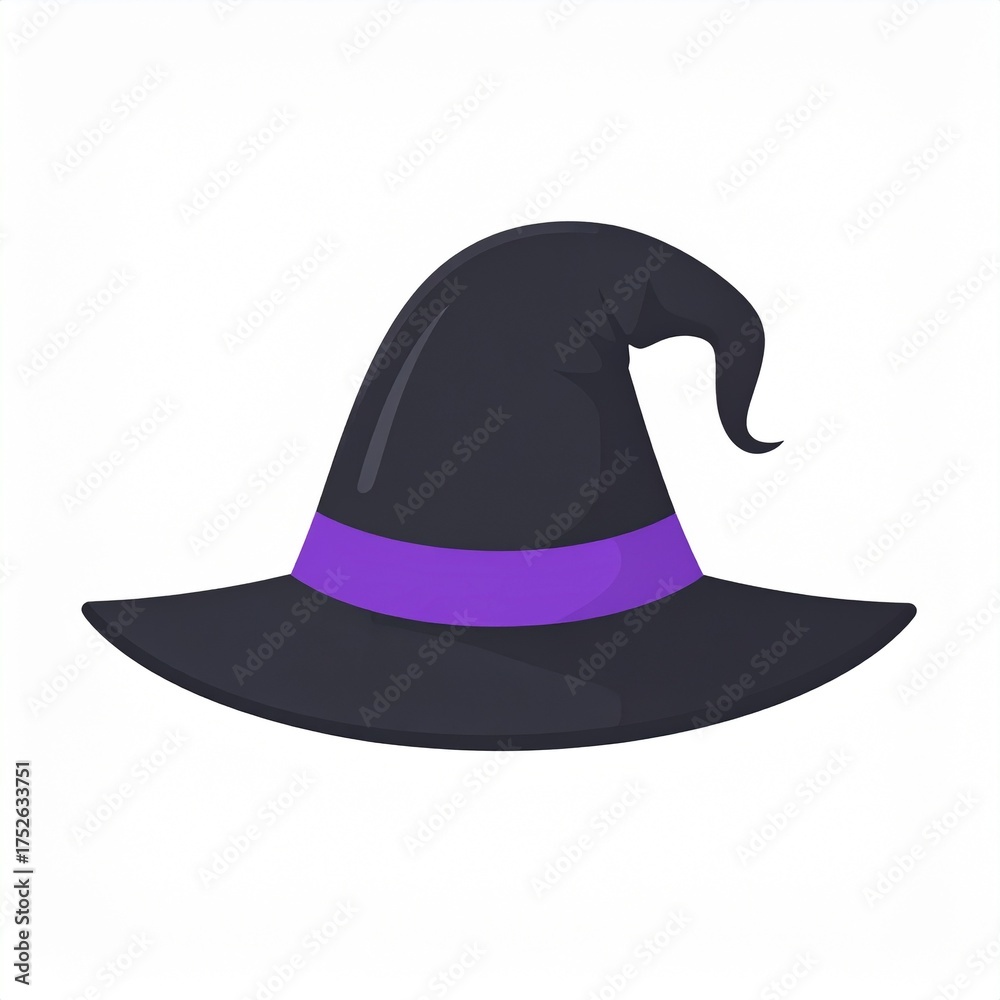 Naklejka premium Witch hat isolated on white background for halloween costume party