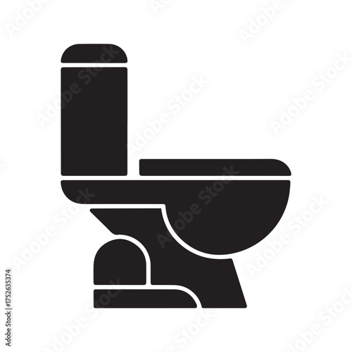 Toilet Silhouette Bathroom Commode Restroom Plumbing Fixture Vector