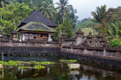 Pura Titra temple's lake in Bali, 2025