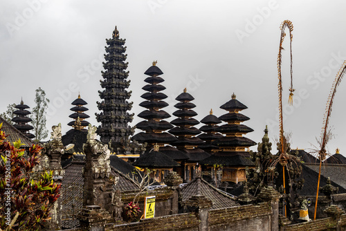 Besakih temple in Bali on a cloudy day, 2025