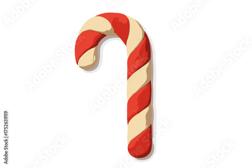 Christmas Two Bells with Bow Clay Element in Naive Childish Style, Isolated Plasticine Toy Illustration, Festive Holiday Decoration, Vector Cartoon with Transparent Background