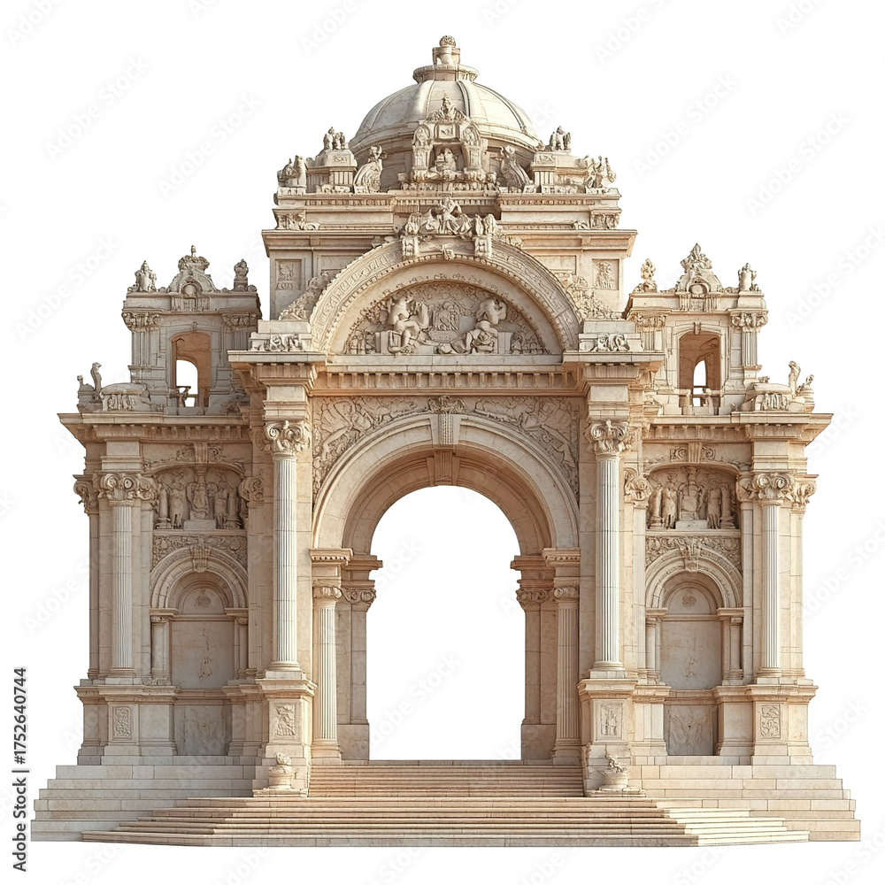 Obraz premium 3D front view illustration of a Casa de la Libertad Peru monument isolated on a white transparent background