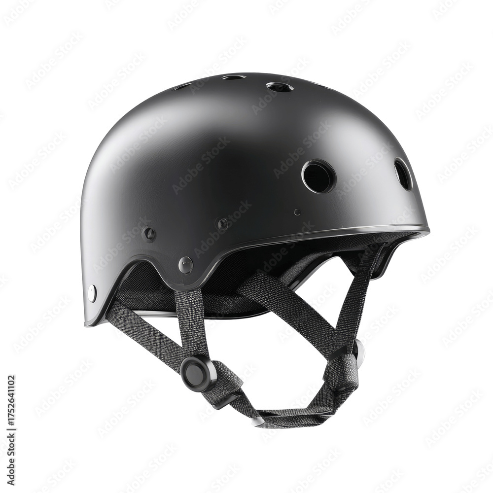 Fototapeta premium Sleek Black Safety Helmet for Extreme Sports