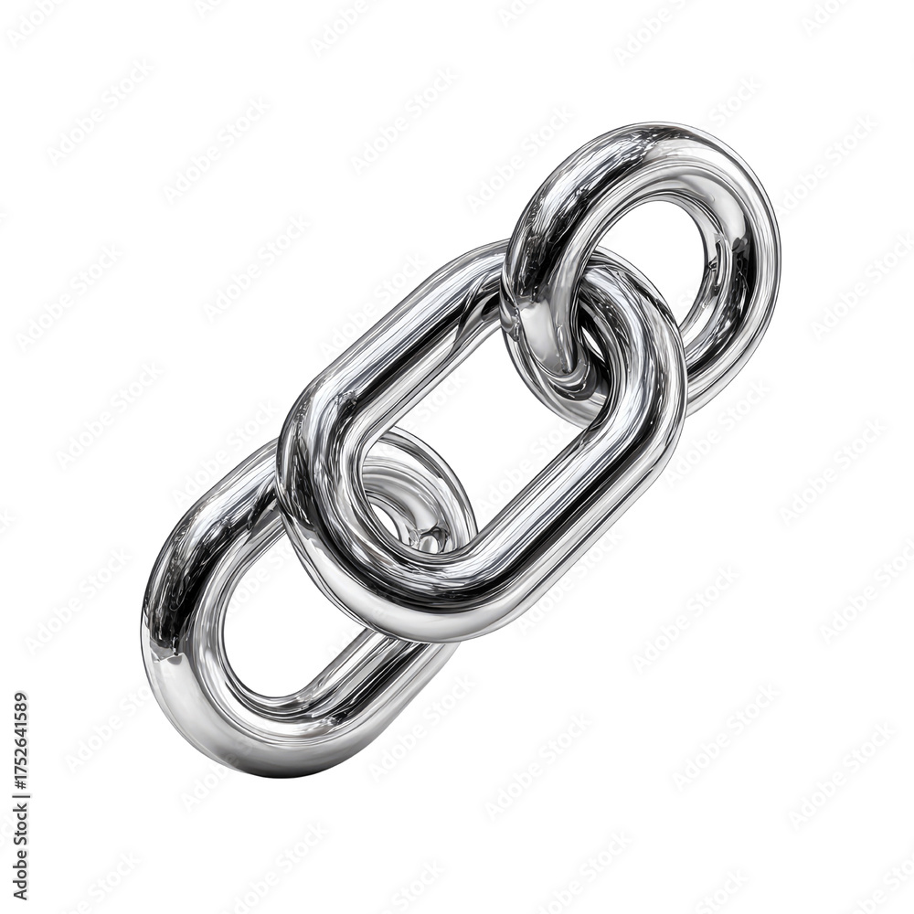 Fototapeta premium Strong Interlocking Chrome Chain Links