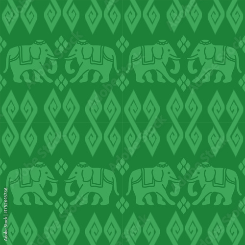 popular elephant pattern in asian style this elephant graphic is fashionable in thailand india and south east asia and this elephant and baby elephant can be for textile industry and any package 