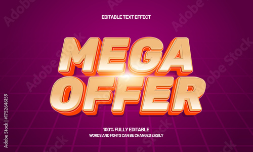 mega offer editable text effect