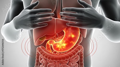 Stomach inflammation video showing gastritis, nausea, and digestive discomfort