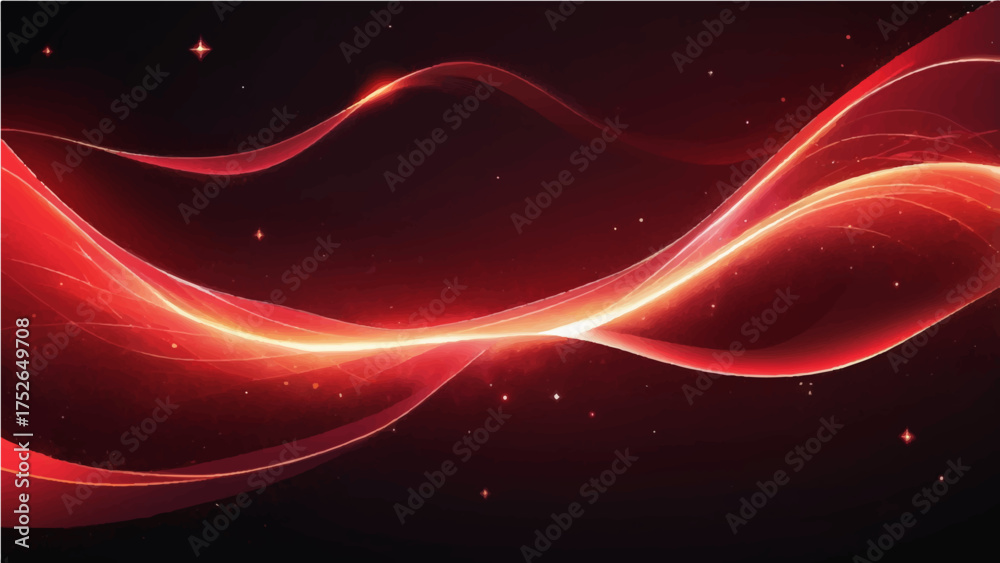 Fototapeta premium Abstract red background with flowing wave design