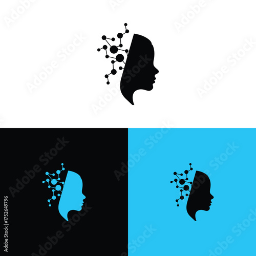 human brain technology abstract design