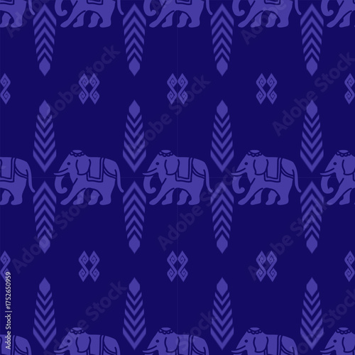 popular elephant pattern in asian style this elephant graphic is fashionable in thailand india and south east asia and this elephant and baby elephant can be for textile industry and any package 