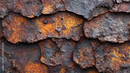 Rugged burnt metal surface featuring rust, grunge, and decay. Deep tones symbolize time, weathering, transformation, and the resilience of industrial materials.