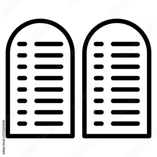Stone Tablet Vector Line Icon Design