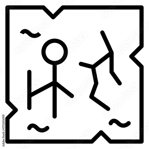 Cave Painting Vector Line Icon Design