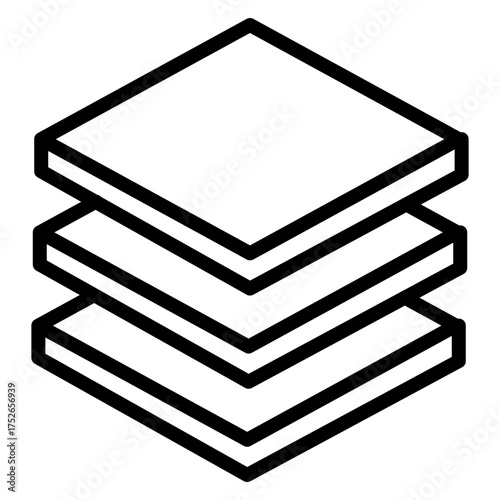 Stratigraphy Layers Vector Line Icon Design