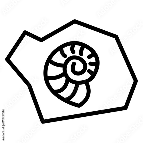Fossil Brush Vector Line Icon Design