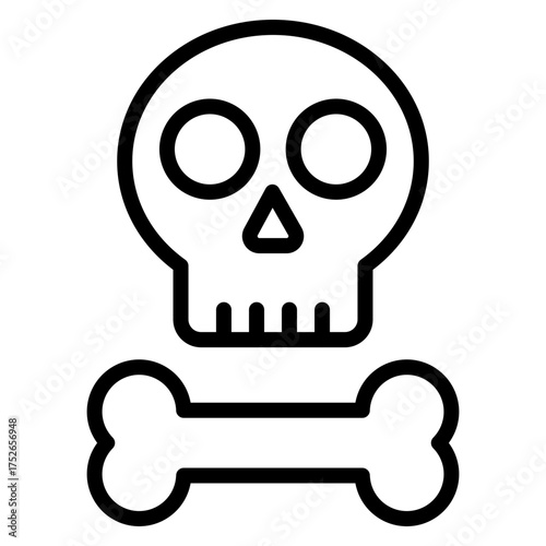 Skeleton Vector Line Icon Design