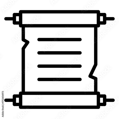 Ancient Scroll Vector Line Icon Design