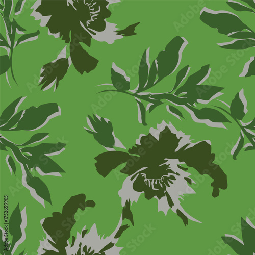 Vintage seamless floral pattern. Ditsy style background of small flowers. Small blooming flowers scattered over a white background. Stock vector for printing on surfaces and web design