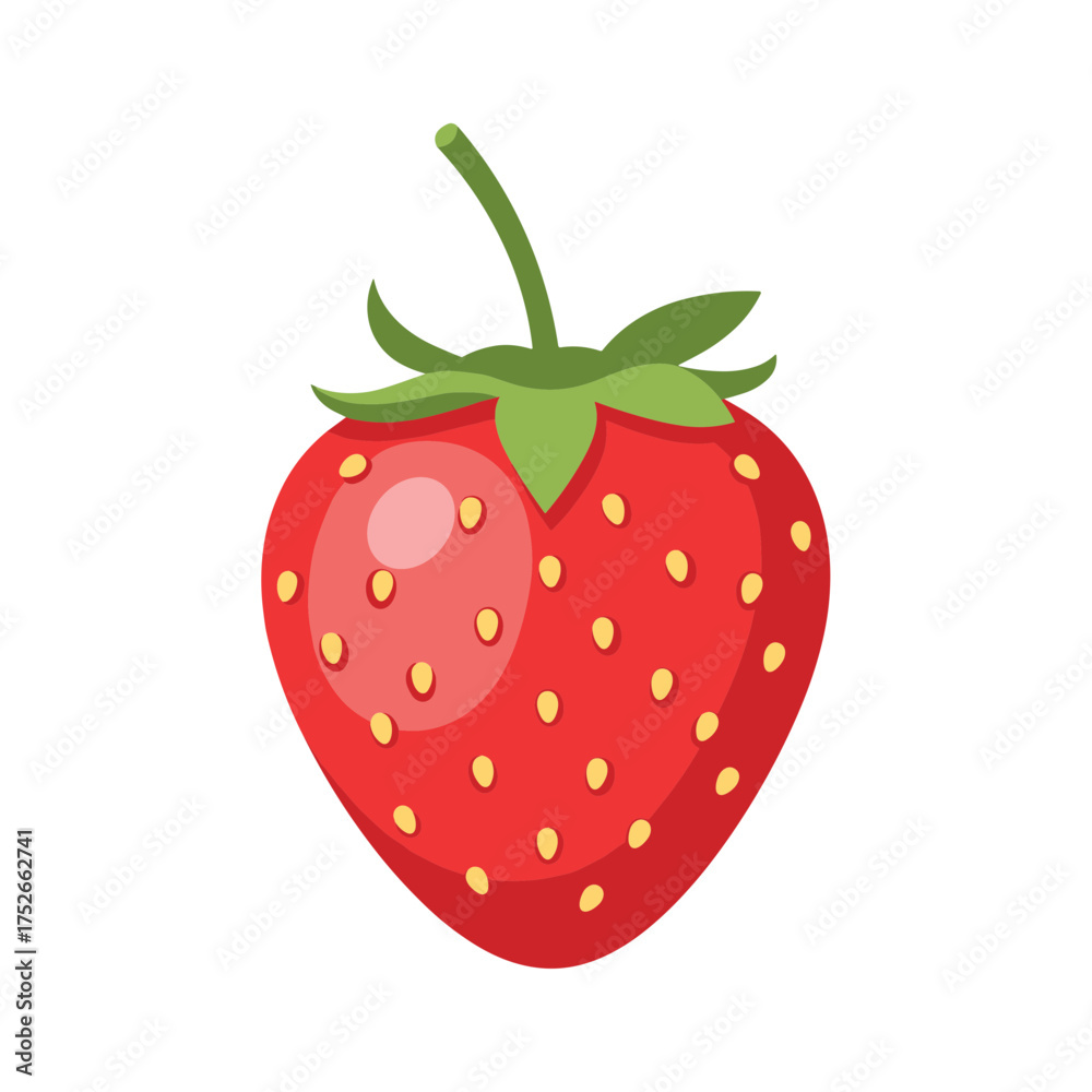 Obraz premium Delicious Strawberry Icon Vibrant Vector Illustration of a Fresh Red Fruit
