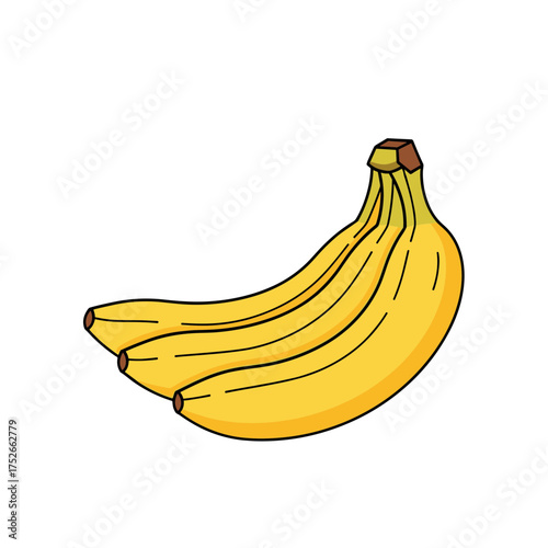 Vibrant Yellow Bunch of Ripe Bananas, a Wholesome and Delicious Tropical Fruit for Healthy Snacking and Nutritional Benefits