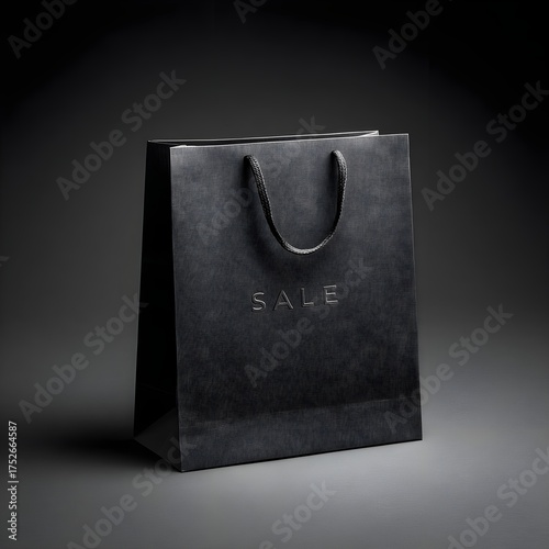 Black paper shopping bag with 