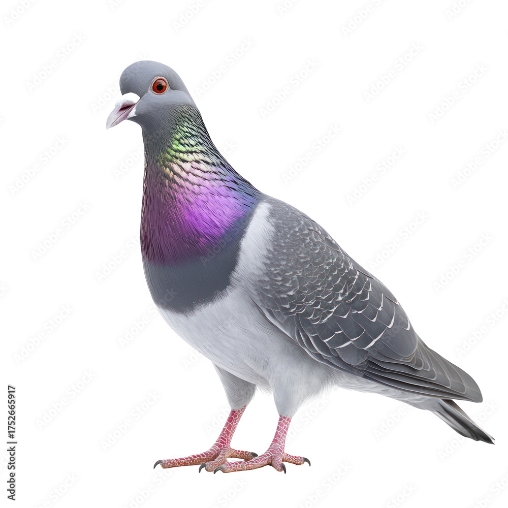 Fototapeta premium Rock Pigeon Bird full body view isolated on white or png transparent background
