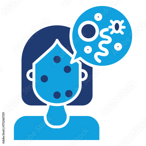 Dermatitis Flat Blue Icon