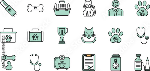 Pet Veterinary Care, Medical Equipment, and Animal Trophies Icon