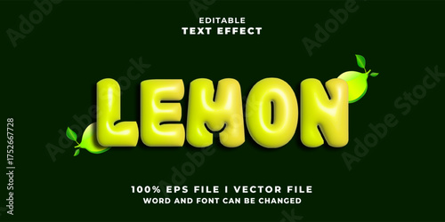 3d inflate lemon bold text effect