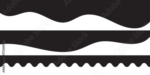 Collection of dividers shape templates. Modern separator header for website and app. Curve lines, wave collection of abstract design element for top and bottom page web site. Black Color Curved shape.