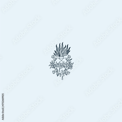 THESE HIGH QUALITY SACRED HEART JESUS VECTOR FOR USING VARIOUS TYPES OF DESIGN WORKS LIKE T-SHIRT, LOGO, TATTOO AND HOME WALL DESIGN