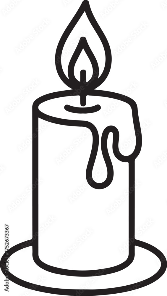 Obraz premium Continuous line drawing of candle light