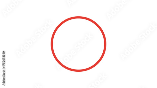 A red circle outlined on a transparent background in the center