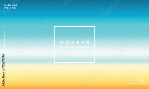 Minimalist Modern Blur Gradient Background, Abstract Sky and Beach Landscape with Smooth Colors