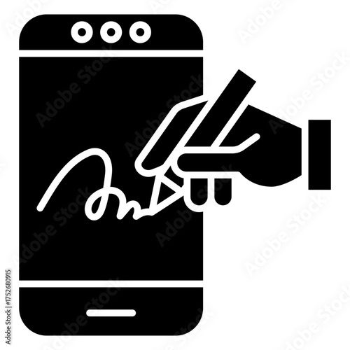 Digital Signature Glyph Icon