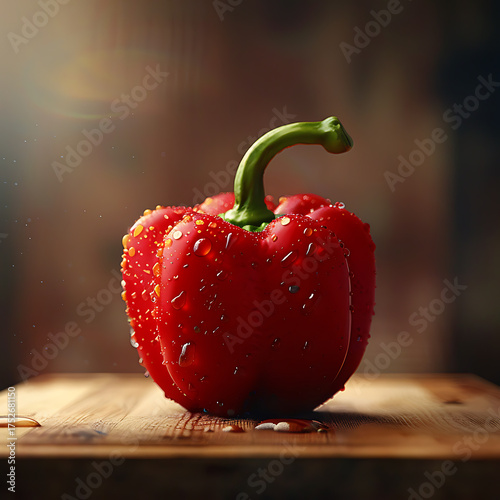red pepper on a wooden board