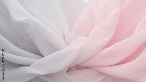Close-up of delicate pink and white fabric, showcasing softness and texture