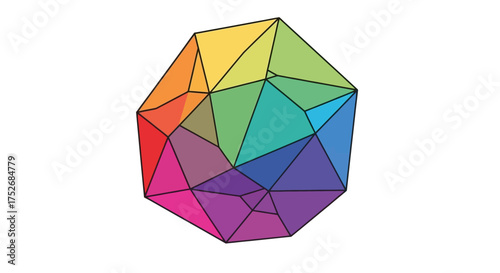 Geometric Design A Colorful Exploration of Polyhedral Shapes and Artistic Expression