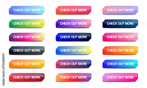 Check out more buttons icon set design. Set Button element for web design and mobile devices. Vector illustration