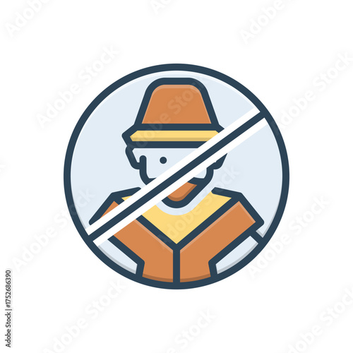 Color illustration icon for crime prevention