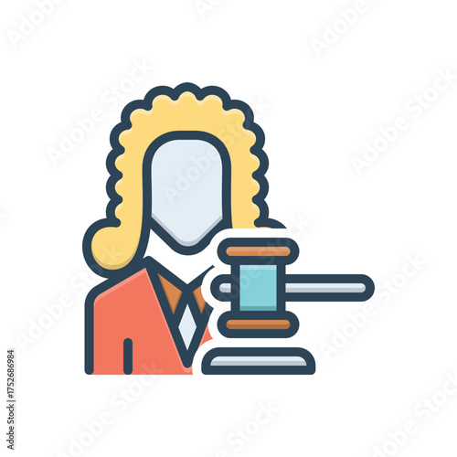 Color illustration icon for judges verdict
