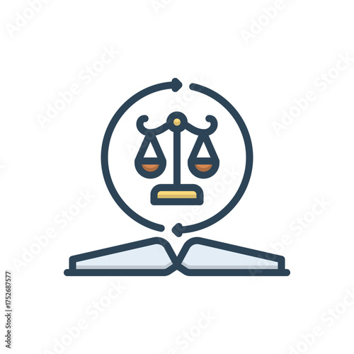 Color illustration icon for legal reform