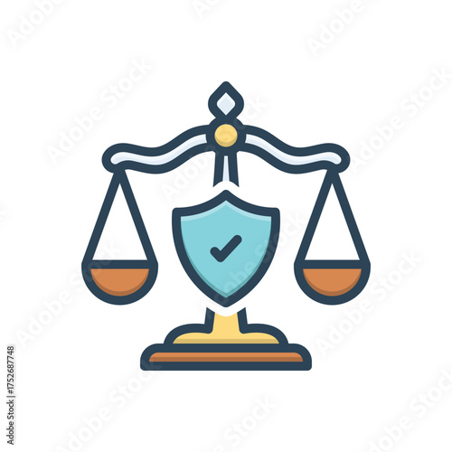Color illustration icon for protection rights
