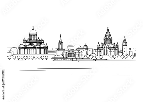 Helsinki City Line Art