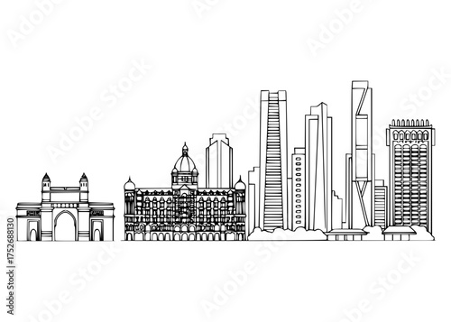 Mumbai City Line Art