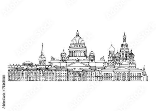 Saint Petersburg City Line Art