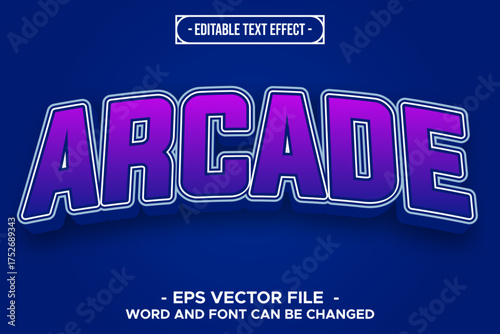 Arcade Editable Text Effect in Retro Neon Style